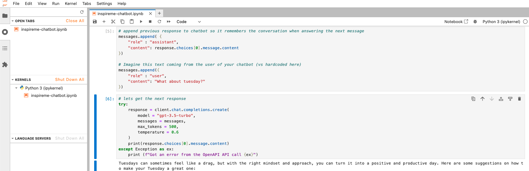 Building an OpenAI-Powered Chatbot using Python and Jupyter Notebooks ...